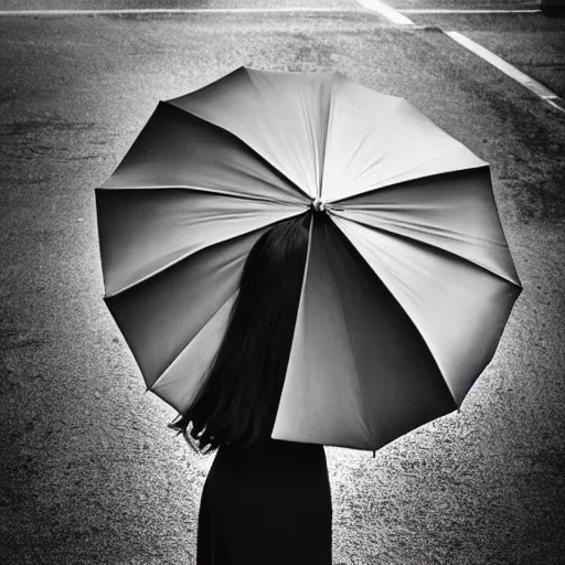 Image similar to morticia addams holding a parasol during a [ humid, rainy day ] as she saunters across the city, closeup!!!, trending on artstation, 4 k photorealism, unsplash contest winner, shot by jimmy nelson