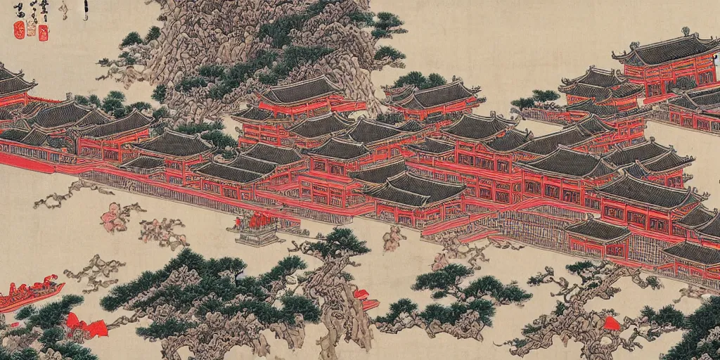 Prompt: i, Beijing forbidden city by Hokusai