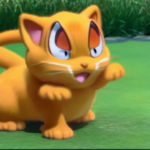 Prompt: garfield the cat as a pokemon, cgi