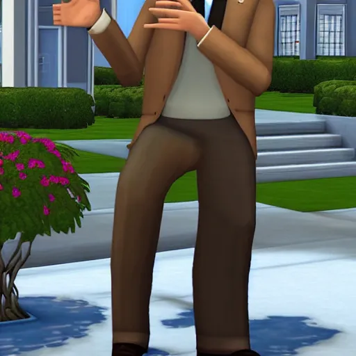 Image similar to ronald reagan. snapshot from the sims