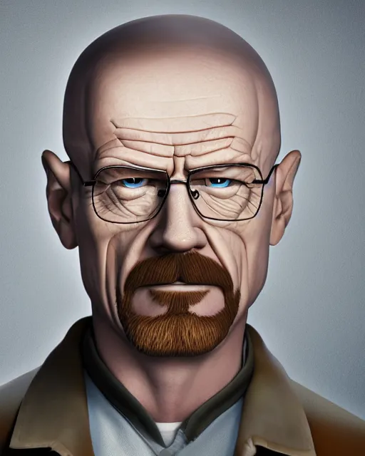 Image similar to a portrait of Walter White as a Disney cartoon character, highly detailed, octane render
