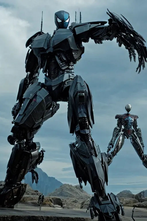 Prompt: cinematic still in westworld and pacific rim movie and ps 5 game of spiderman as machine warrior 5, intricate ornate humanoid mecha warrior,