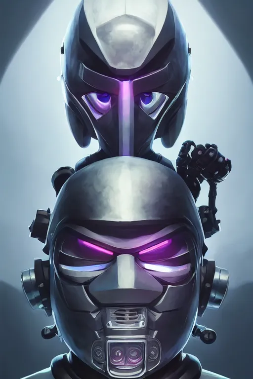 Image similar to epic mask helmet robot ninja portrait stylized as fornite style game design fanart by concept artist gervasio canda, behance hd by jesper ejsing, by rhads, makoto shinkai and lois van baarle, ilya kuvshinov, rossdraws global illumination radiating a glowing aura global illumination ray tracing hdr render in unreal engine 5