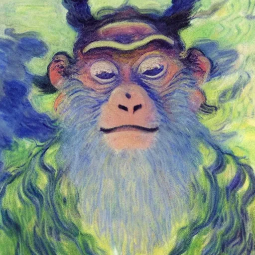 Image similar to Monkey king, Claude Monet,