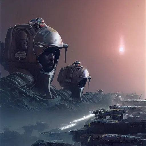 Image similar to sardaukar elite military force of the padishah emperor, sci - fi movie, cinematic compositions, highly detailed, photorealistic, 8 k, illustration, retrofuturism, by beksinski and rutkowski and stalenhag