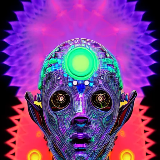 Image similar to psychedelic organic cyborg by artem cash