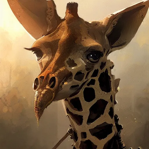 Prompt: mechanical giraffe elden ring, by greg rutkowski, digital art