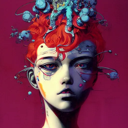 Image similar to prompt : dream punk portrait soft light painted by james jean and katsuhiro otomo and erik jones, inspired by akira anime, smooth face feature, intricate oil painting, high detail illustration, sharp high detail, manga and anime 1 9 9 9