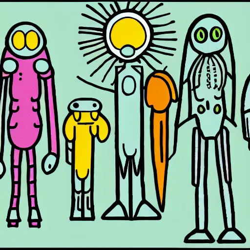 Prompt: illustration of aliens. 1 2 1 3