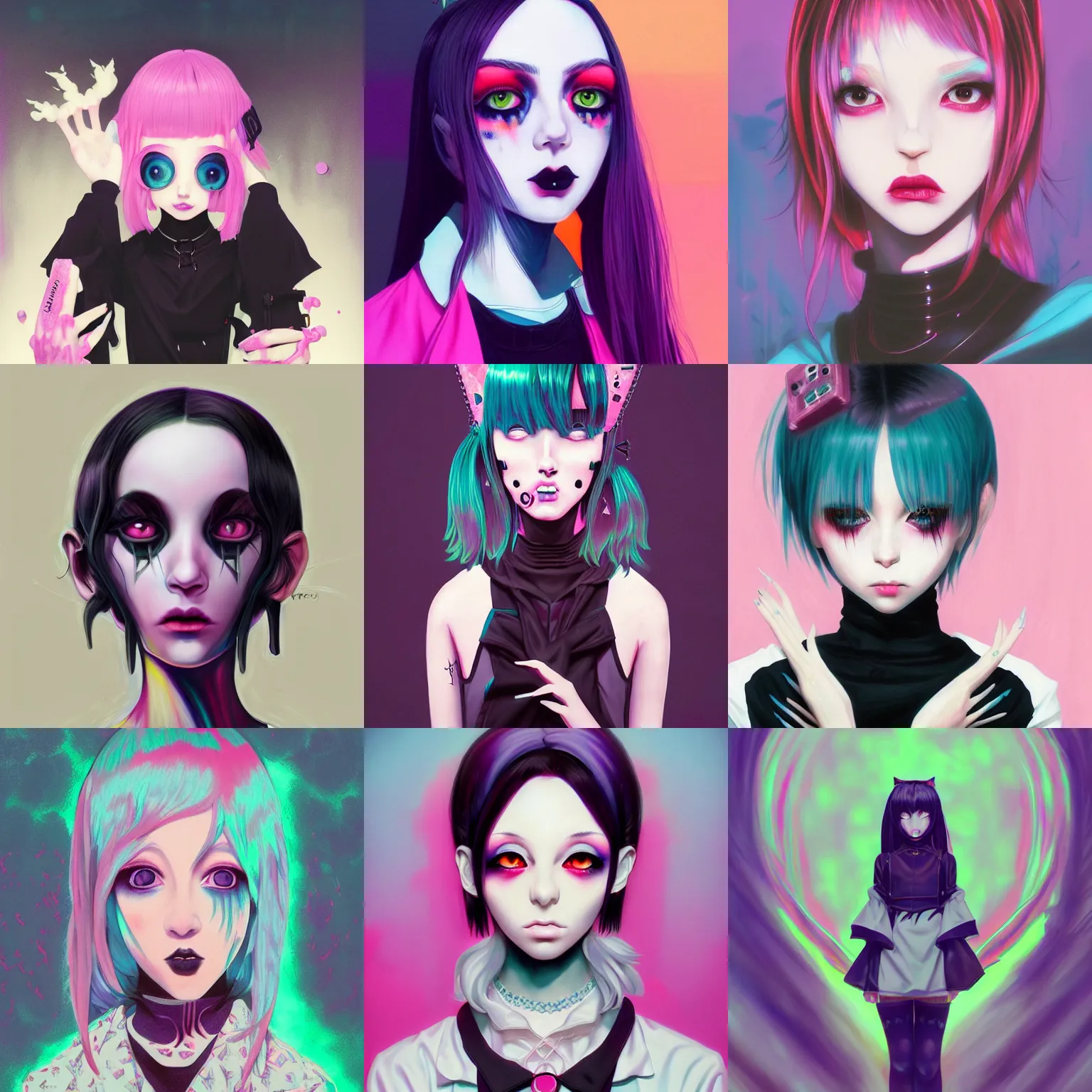 9 0 s, pastel goth aesthetic, creepy gothic portrait, | Stable Diffusion