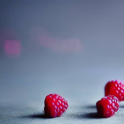 Prompt: raspberry macrophotography, beautiful photograph, cinematic lighting