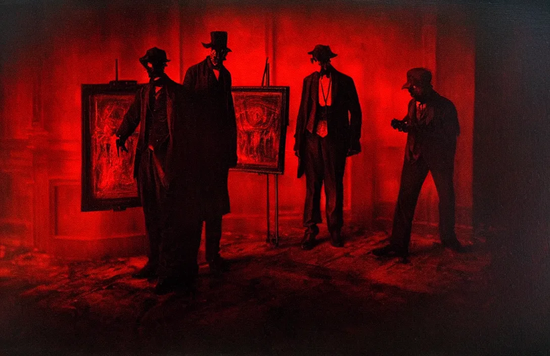 Image similar to excellent gesture and form applied his knowledge of mathematics in his paintings violent world uv light intact flawless ambrotype from 4 k criterion collection remastered cinematography gory horror film, ominous lighting, evil theme wow photo realistic postprocessing detailed foreground painting by caspar david frederich