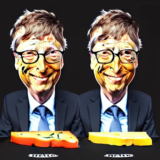 Image similar to bill gates as cheese! being grated hyper detailed, digital art, artstation