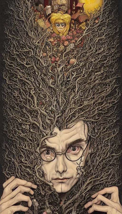 Image similar to portrait painted in jacek yerka style drawn by vania zouravliov and takato yamamoto, inspired by harry potter, intricate acrylic gouache painting, high detail, sharp high detail, artstation