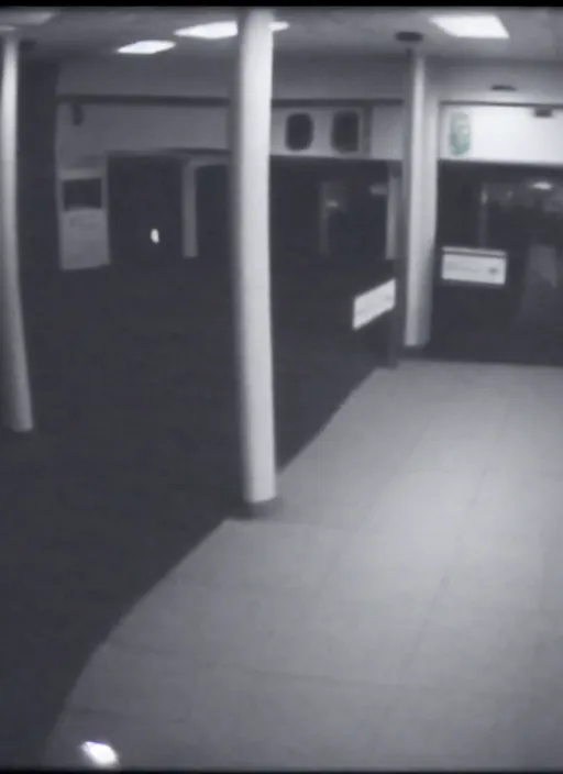 Image similar to black and white cctv footage of cryptid