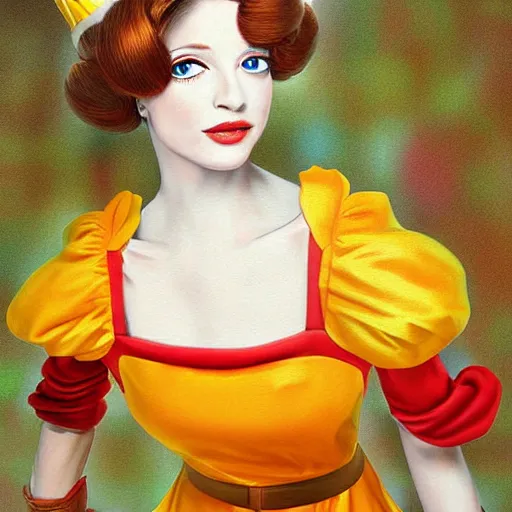 Prompt: prinzessin daisy from super mario, painted by ferdinand holger