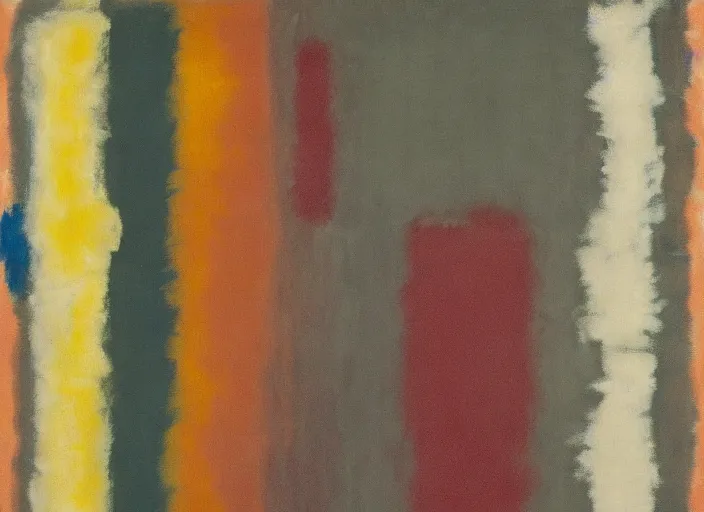 Image similar to newly discovered trove of works by rothko in a surprisingly bright style as yet unknown to critics and the public, evidence photography