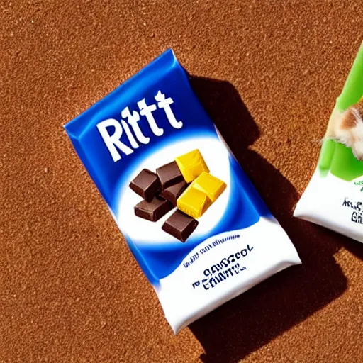 Image similar to Ritter Sport chocolate with dog poop flavour, product shot, photo