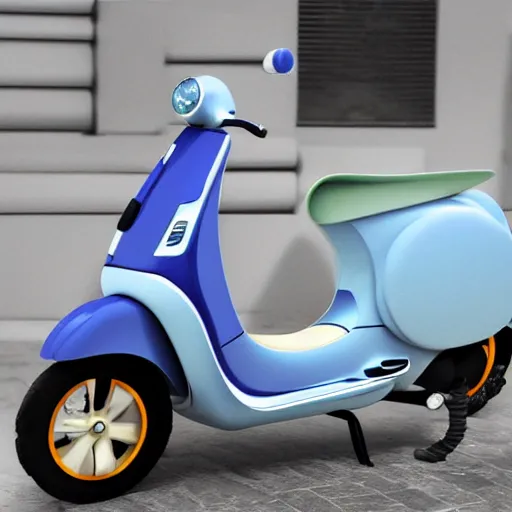 Prompt: experimental abstract Vespa design using new shapes and material for the neo Vespa of the future.