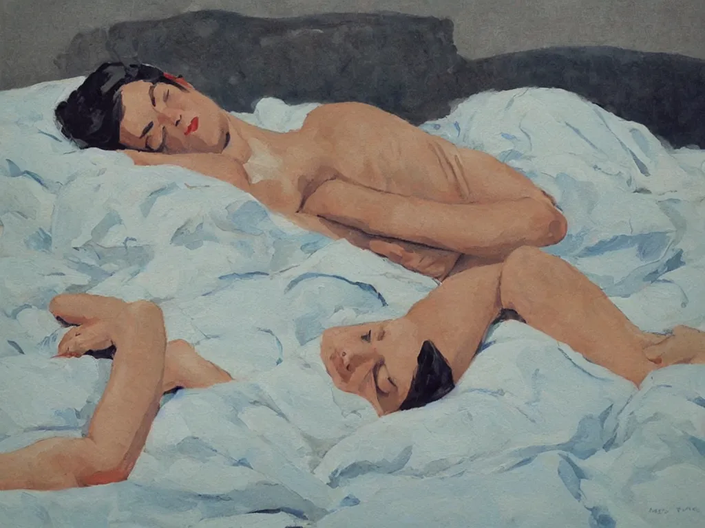 Image similar to sleeping lady in a heatwave, oil painting by coby whitmore