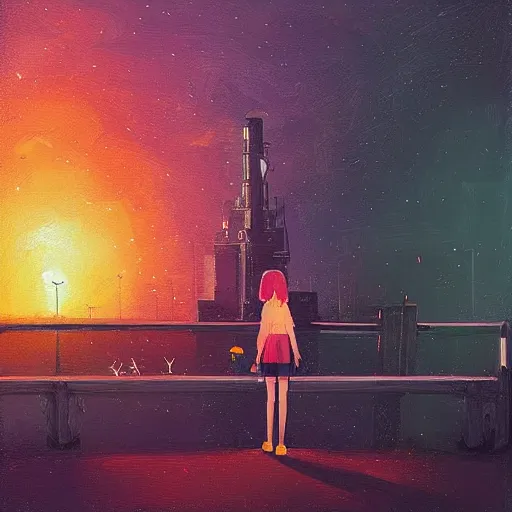 Prompt: a teenage girl and a teenage boy and a cat, in the Netherlands, art by Alena Aenami