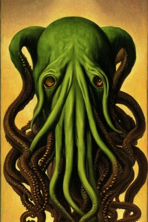 Image similar to portrait of a cthulhu, single person, by bouguereau