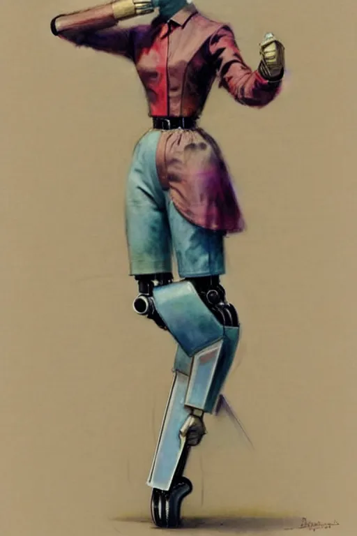 Image similar to ( ( ( ( ( 1 9 5 0 s retro future robot android female dancer. muted colors. ) ) ) ) ) by jean - baptiste monge!!!!!!!!!!!!!!!!!!!!!!!!!!!!!!