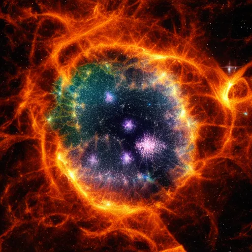 Image similar to the supernova and nebula rendered in apophysis