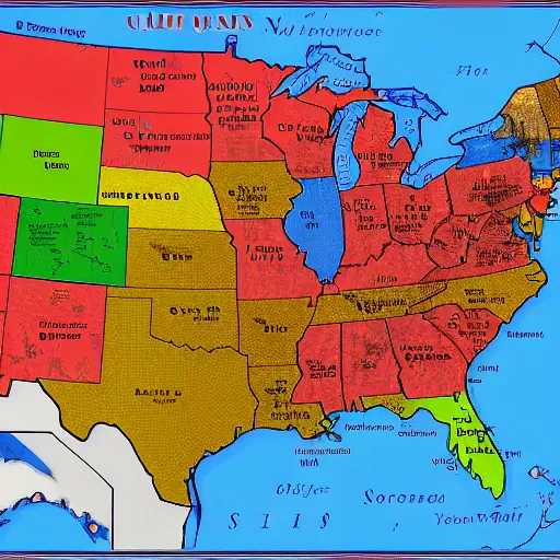 Prompt: the united states map but every state is michigan