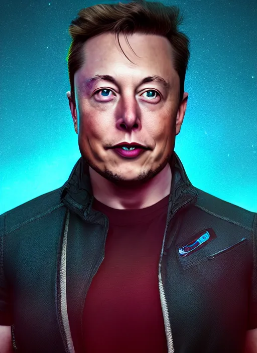 Prompt: ( ( ( portrait of elon musk ) ) ) by mike campau, spacex, mars mission, fantasy, photorealistic, octane render, vibrant colors, unreal engine, dynamic lighting,