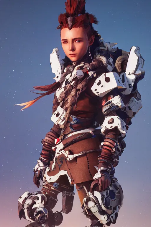 Image similar to combination suit armor aloy horizon forbidden west horizon zero dawn robot ninja mask helmet backpack tribal, aesthetic octane render, 8 k hd resolution, by ilya kuvshinov and cushart krentz and gilleard james radiating a glowing aura cgi rtx 2 0 2 2