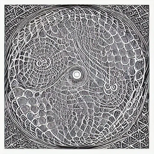 Image similar to “geometrically incomprehensible surreal order of circles, extremely high detail, photorealistic, intricate line drawings, dotart, album art in the style of James Jean”