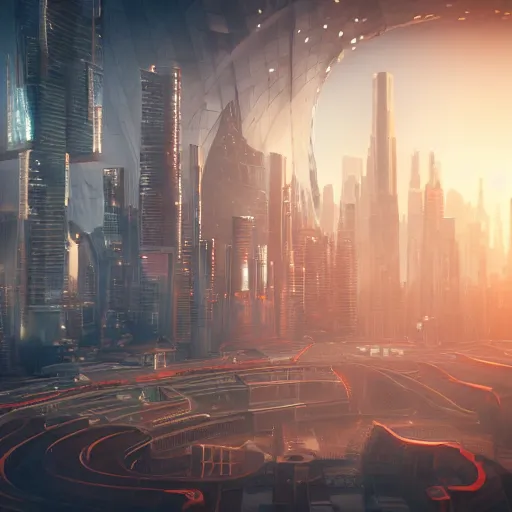 Image similar to futuristic city, movie still, cinematic, 8 k, unreal engine, 3 d render