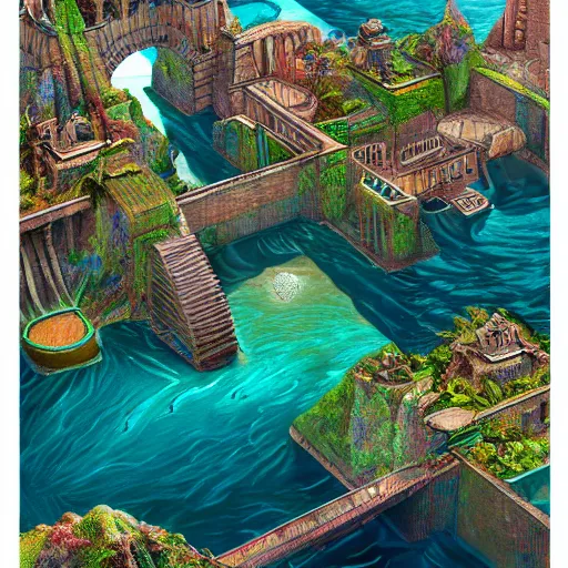 Image similar to lost city of atlantis, hyper realism, colorful, 8 k, realistic,