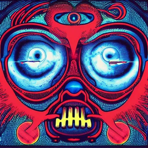 Prompt: “laser beam eyes, album art in the style of James Jean”