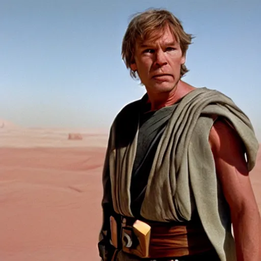 Image similar to patrick stewart as luke skywalker on tatooine