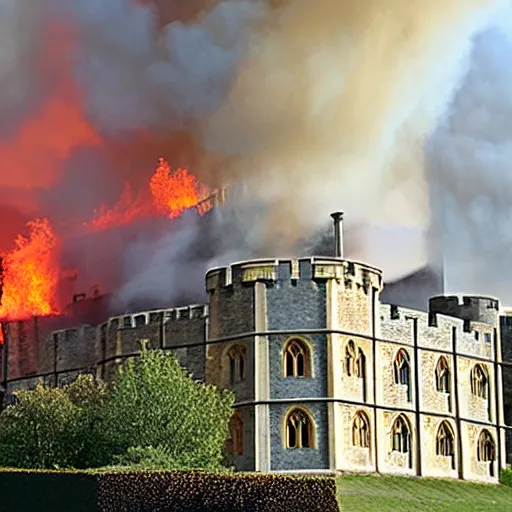 Image similar to windsor castle on fire