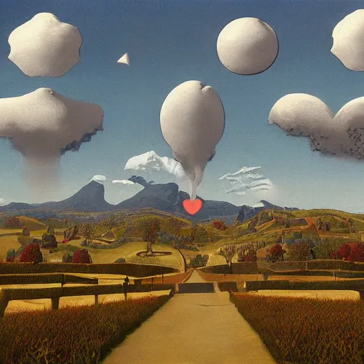 Prompt: Elder Scrolls Oblivion detailed painting by rene magritte