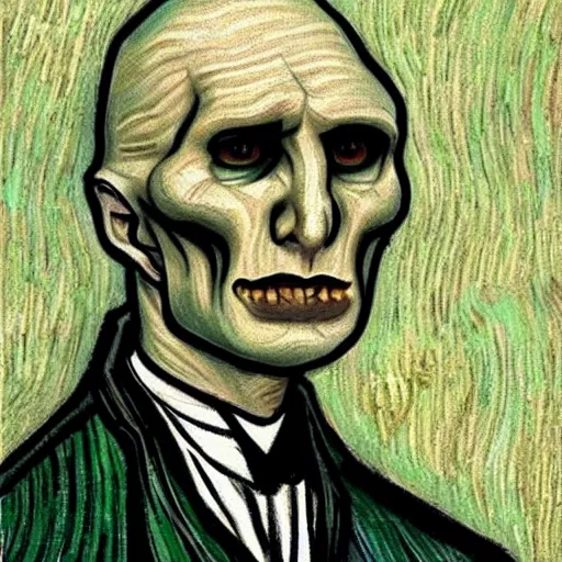 Image similar to Voldemort drawn by Vincent van Gogh