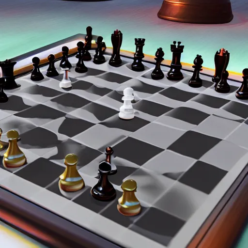 Prompt: cylons pay chess, unreal engine