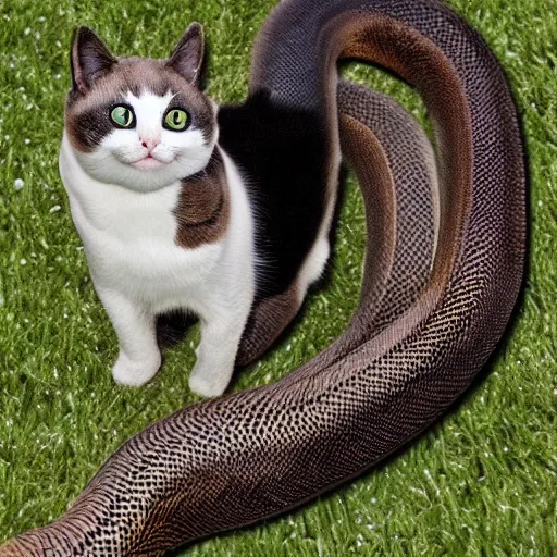 Prompt: cat snake hybrid