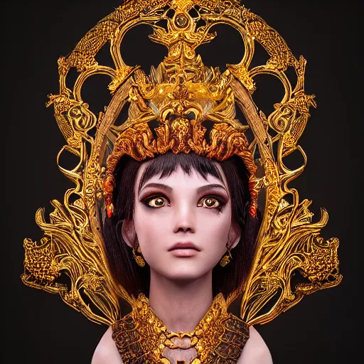 Image similar to portrait of wonderful princess, glowing, ornate and intricate, jaw dropping, dynamic lighting, intricate and detailed, 4 k octane render