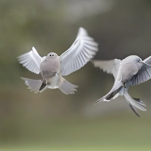 Image similar to doves flying into an ear