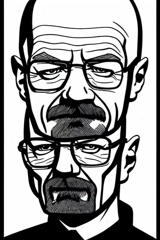 Image similar to walter white, as drawn by dan decarlo, highly detailed,