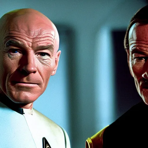 Prompt: bryan cranston as captain picard in star trek the next generation