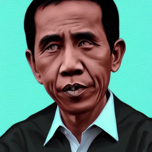 Image similar to jokowi portrait in child drawing style, behance,artstation