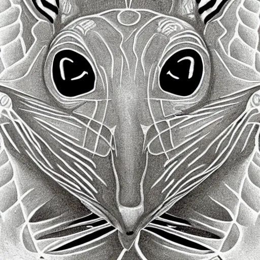 Image similar to tessellated possum, by escher