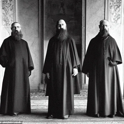 Image similar to cardinal - bishops that looks like breton monks rasputin in apostolic palace in vatican in 1 9 0 0