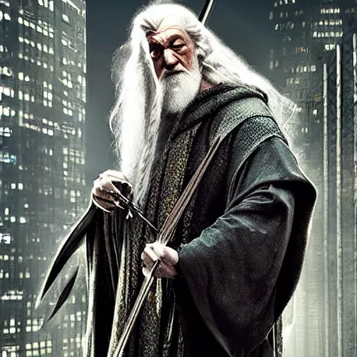 Prompt: gandalf cyberpunk photo