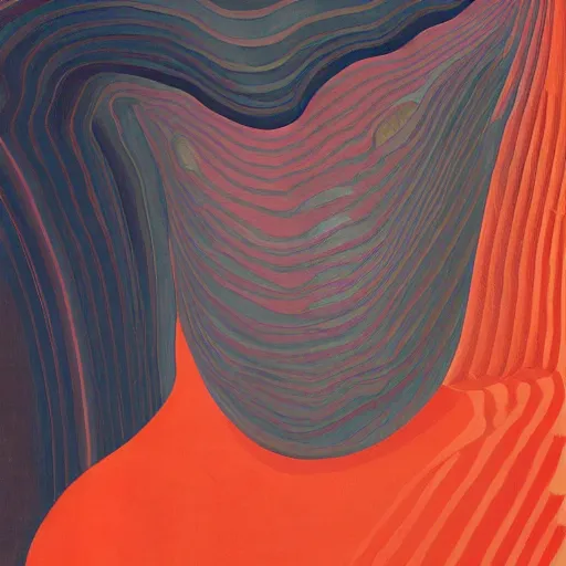 Image similar to ruby by tomma abts. this installation art was painted in 1 9 3 7 during the guerra civil espanola. the woman in the installation art is weeping. she is wearing a black dress & a black veil. her face is distorted by grief. the installation art is dark & somber.